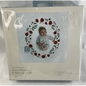 Little Unicorn Monthly Milestone Muslin Blanket 47x47 w/ Baby Age Cards